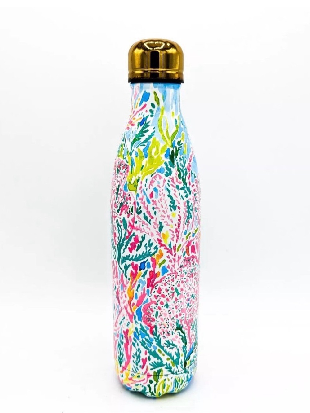 NWT LILLY PULITZER SWELL BOTTLE STAINLESS STEEL GOLD CAP LETS CHA CHA 25 oz!